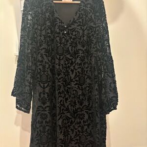 Nanette Lepore Black Floral Long Sleeve Dress
